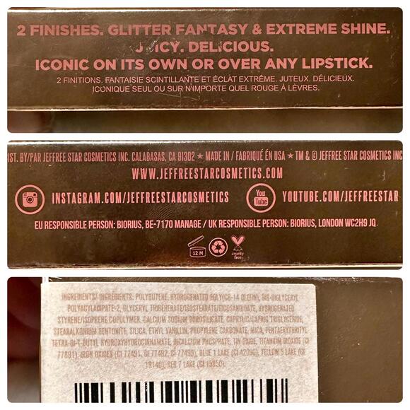 NIB Jeffree Star Beaded Glass The Gloss Lip Gloss Full Size 4.5ml - Picture 9 of 10